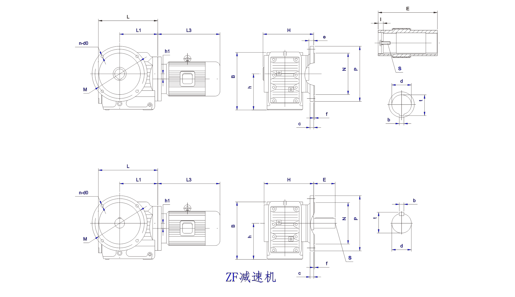 ZF系列正交軸齒輪減速機 ZF系列正交軸齒輪減速機設計圖